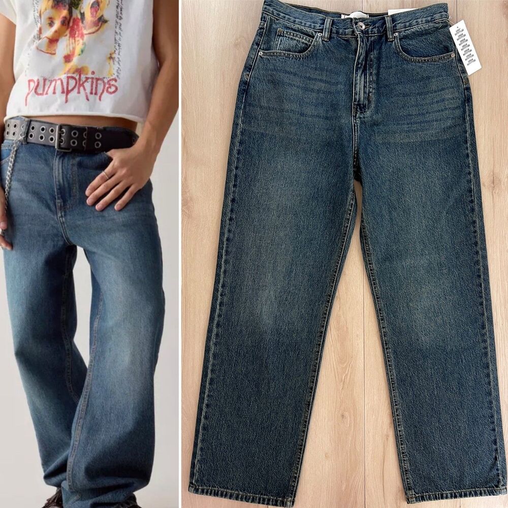 NWT BDG 100% Cotton Baggy Skate Fit Denim Jeans Aged Tint Wash Unisex Sz 33/32
